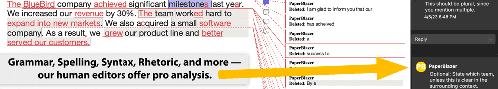 Sample of Proofreading and Editing (PaperBlazer)